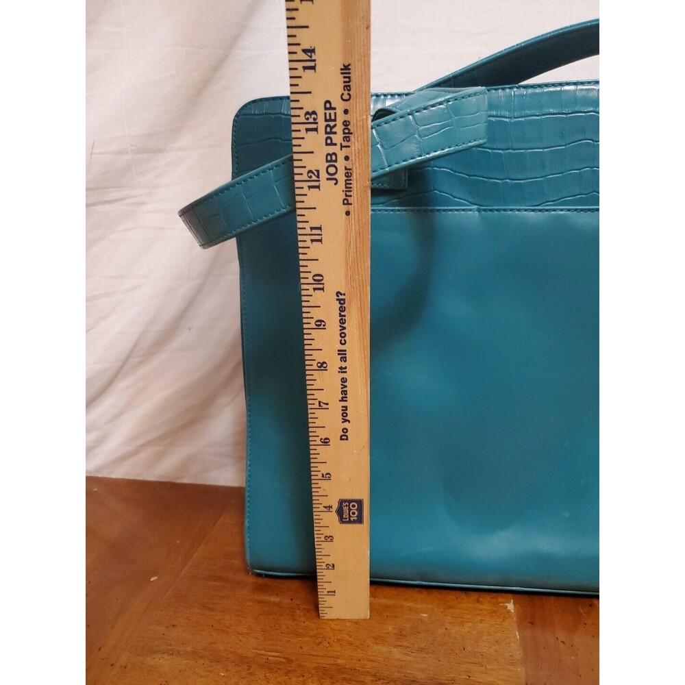 Buxton Turquoise Genuine Leather Reno Laptop Business Woman Travel Tote Large - Picture 11 of 12